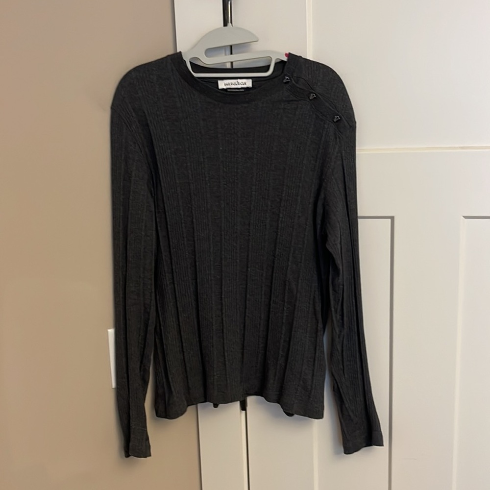 Versace Collection Dark Grey Snap Button Ribbed L… - image 5